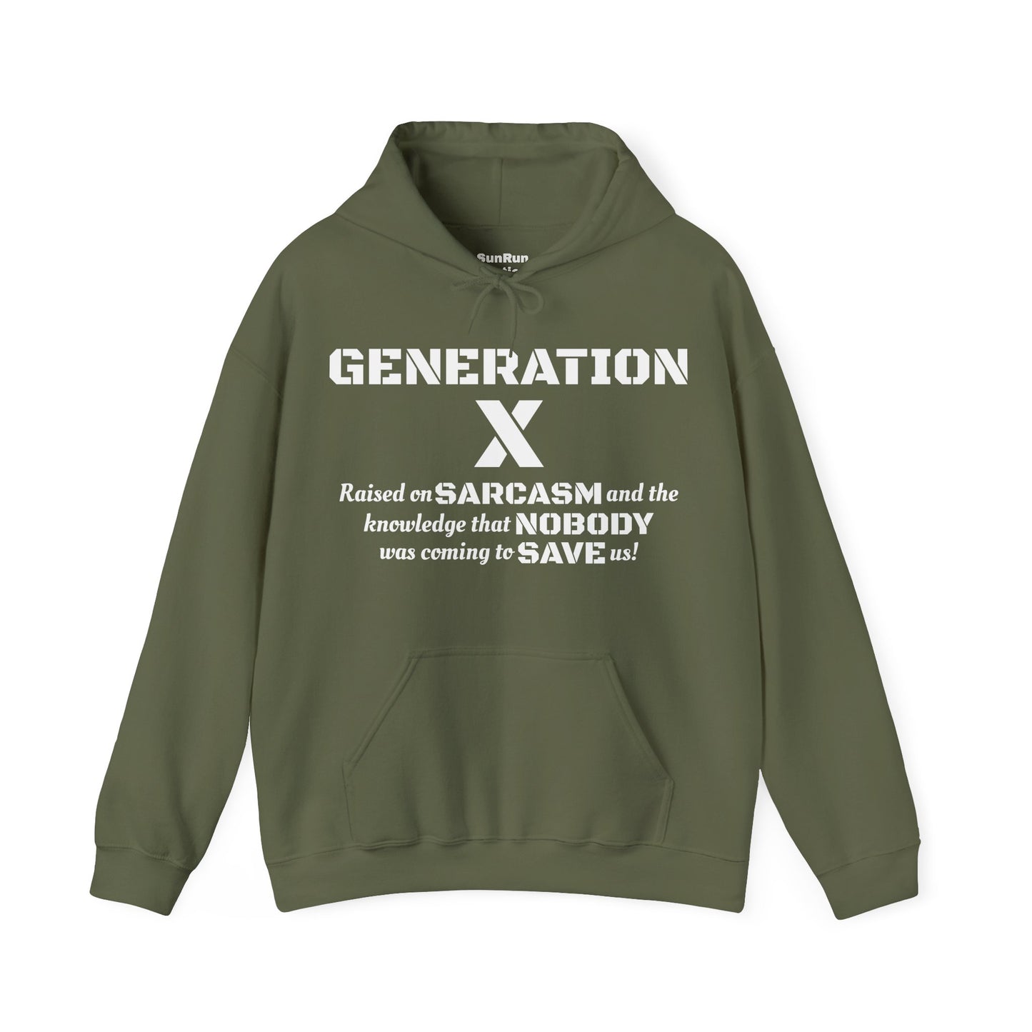 Generation X Hoodie – Raised on Sarcasm Hoodie Retro, Bold & Proud Gen X Shirt