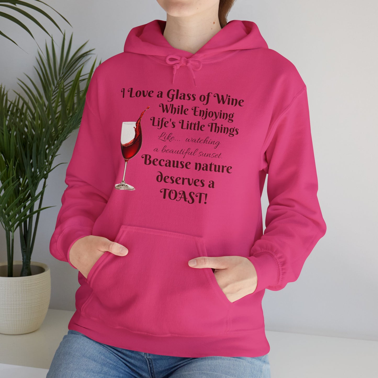 Wine Lover's Unisex Hoodie, Watching a Sunset, Cozy Sweatshirt for Wine Lovers, Perfect Gift for Birthdays, Fall Fashion, and Everyday Comfort