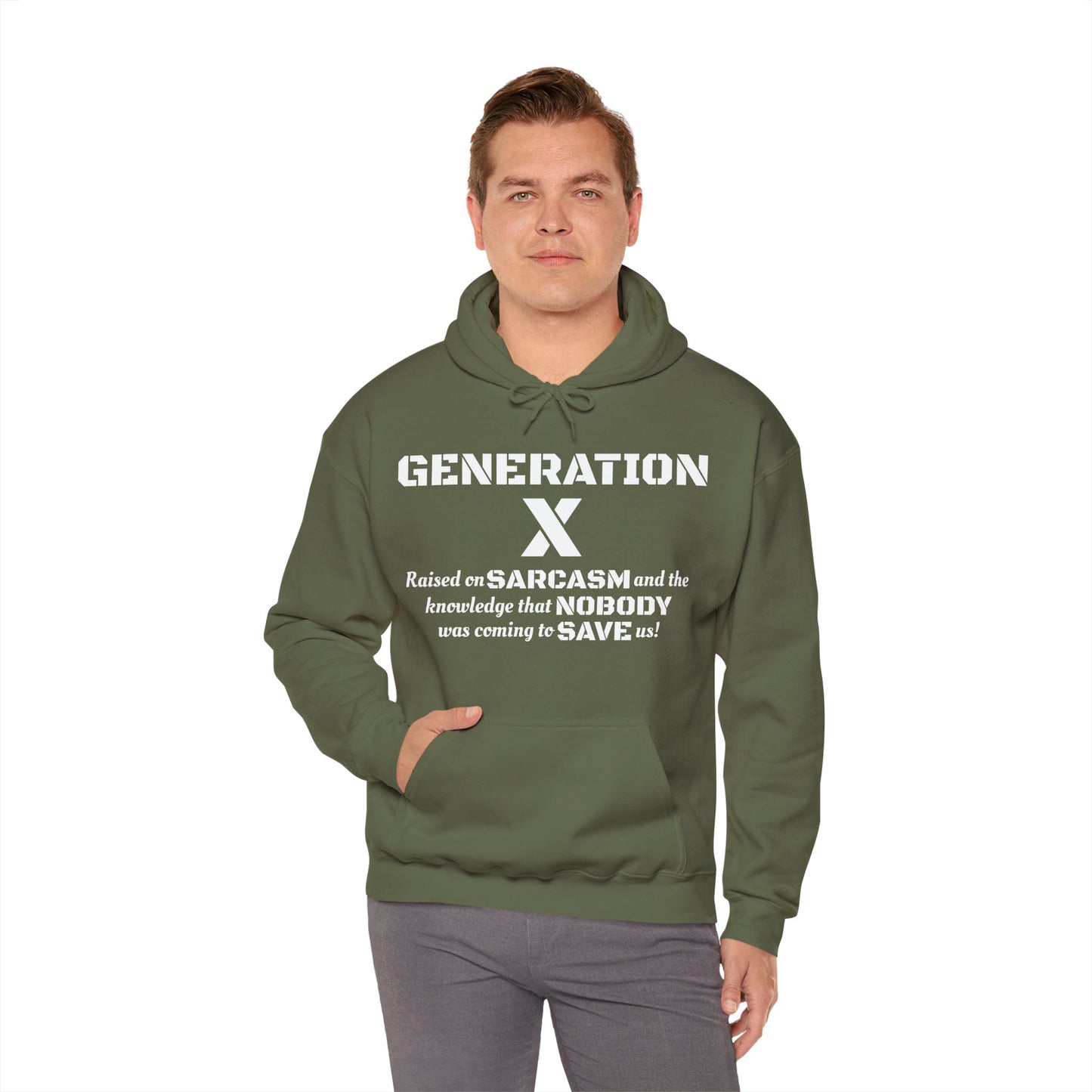 Generation X Hoodie – Raised on Sarcasm Hoodie Retro, Bold & Proud Gen X Shirt