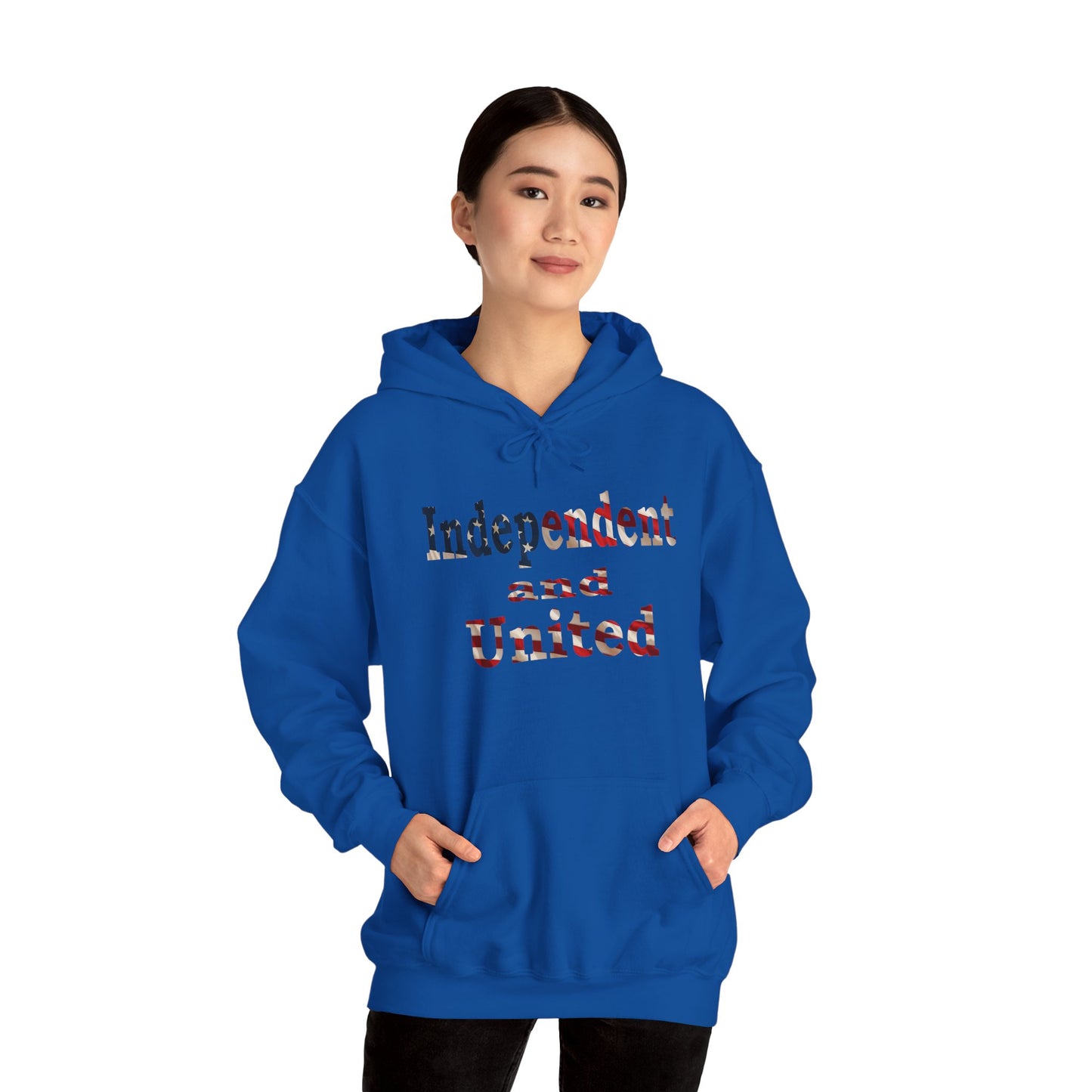 Independent and United Hoodie – Patriotic American Flag Shirt - Celebrate Strength & Unity American Pride Sweatshirt