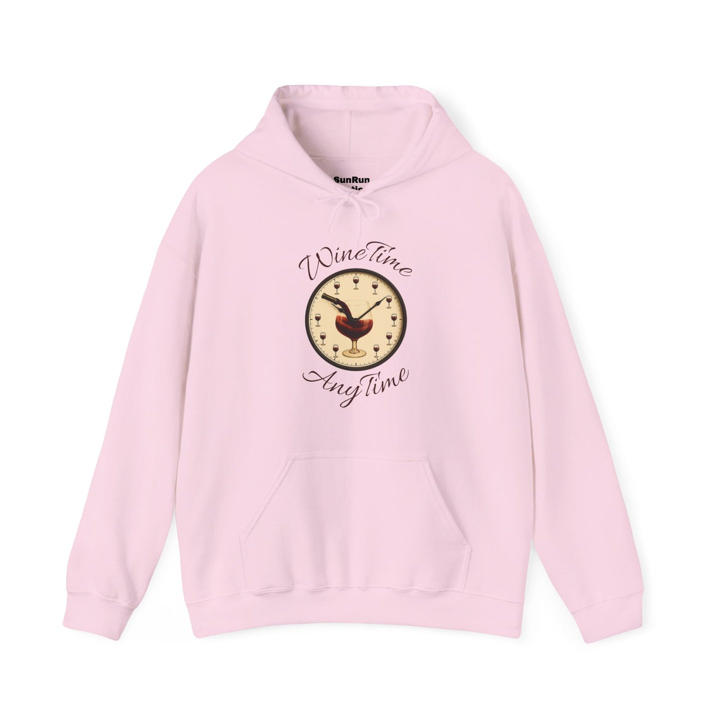 Wine Lover's Unisex Hoodie, Wine Time Anytime, Cozy Sweatshirt for Wine Lovers, Perfect Gift for Birthdays, Fall Fashion, and Everyday Comfort
