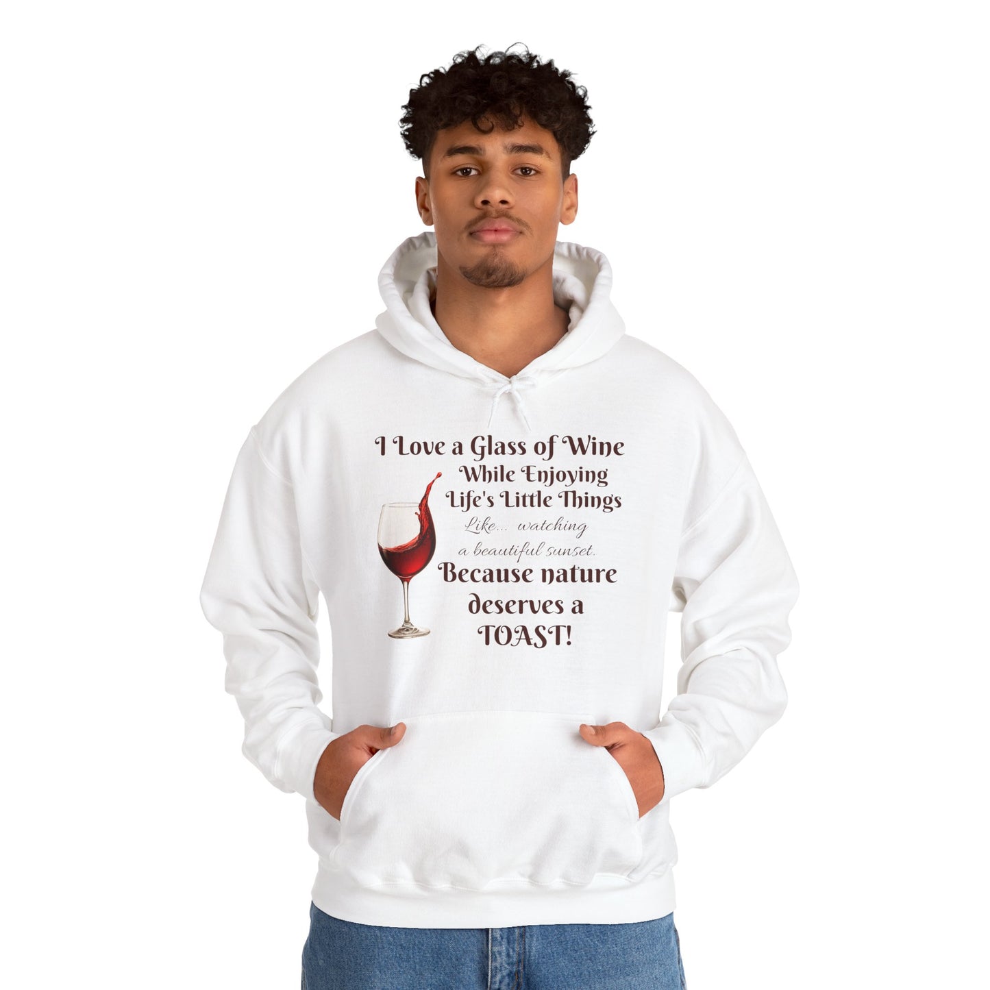 Wine Lover's Unisex Hoodie, Watching a Sunset, Cozy Sweatshirt for Wine Lovers, Perfect Gift for Birthdays, Fall Fashion, and Everyday Comfort