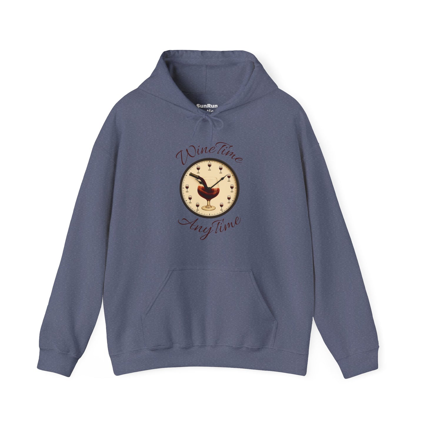 Wine Lover's Unisex Hoodie, Wine Time Anytime, Cozy Sweatshirt for Wine Lovers, Perfect Gift for Birthdays, Fall Fashion, and Everyday Comfort