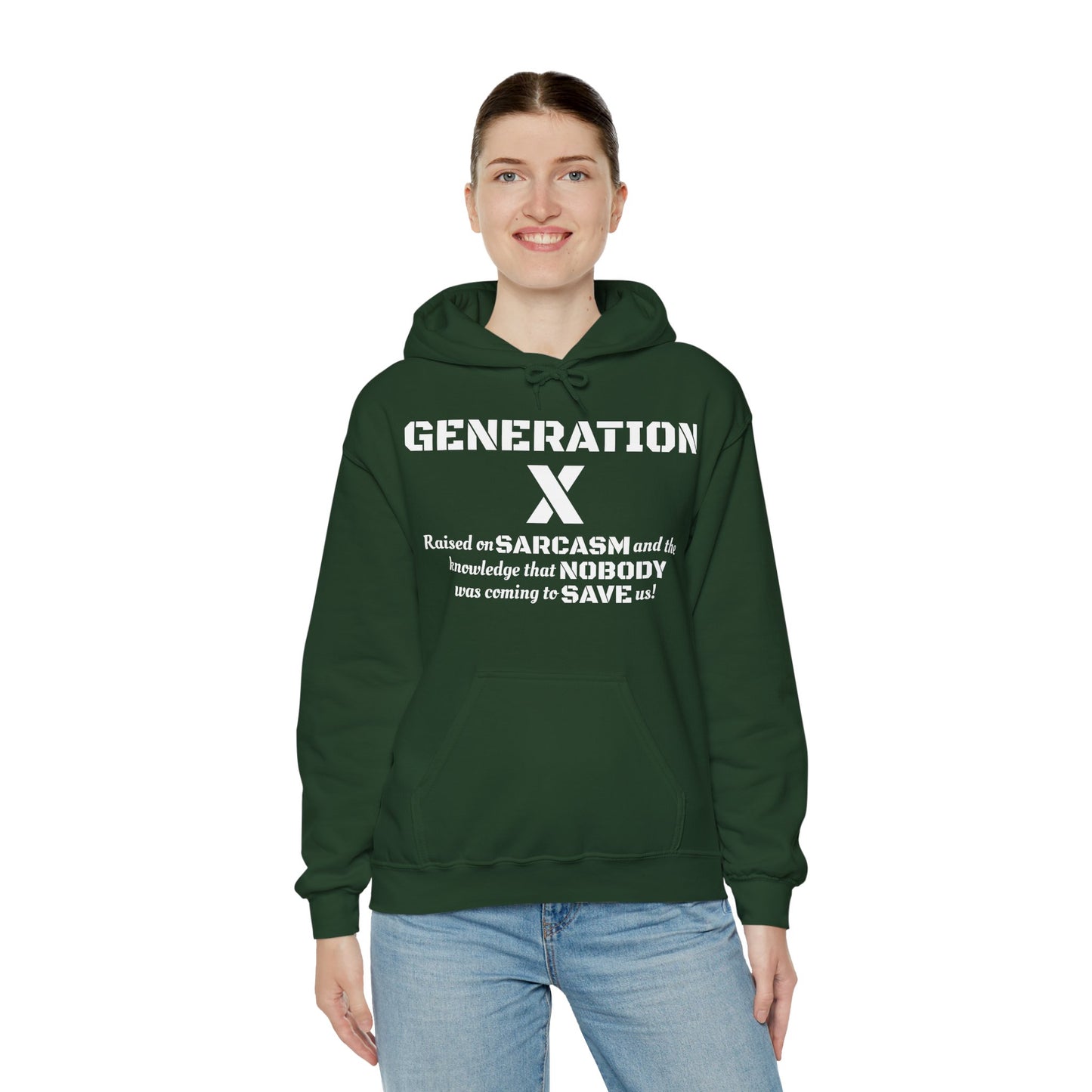 Generation X Hoodie – Raised on Sarcasm Hoodie Retro, Bold & Proud Gen X Shirt