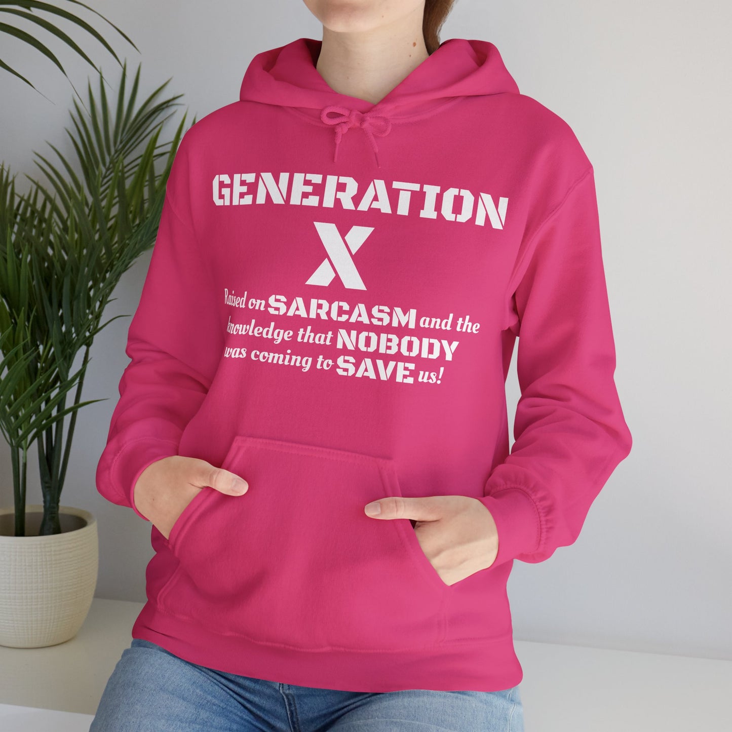 Generation X Hoodie – Raised on Sarcasm Hoodie Retro, Bold & Proud Gen X Shirt