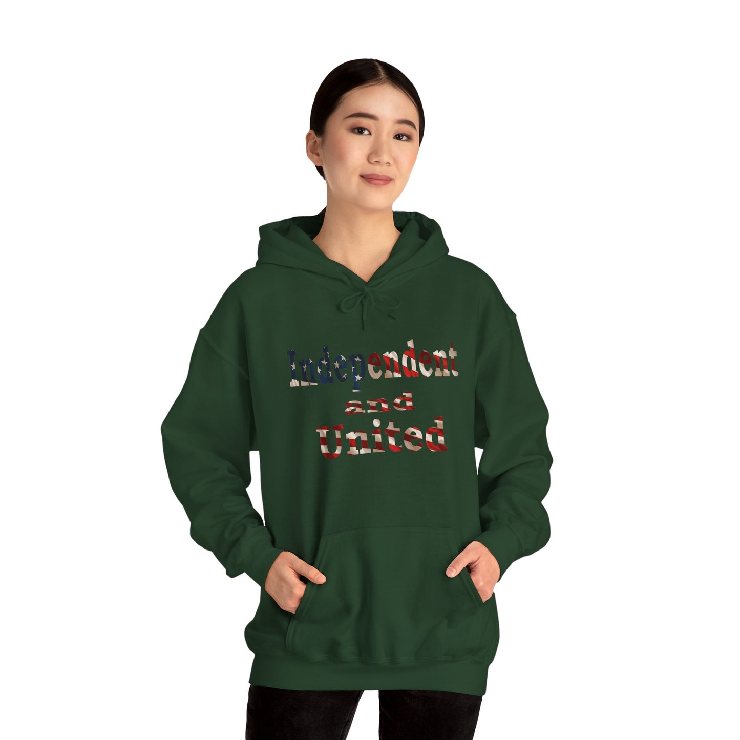 Independent and United Hoodie – Patriotic American Flag Shirt - Celebrate Strength & Unity American Pride Sweatshirt