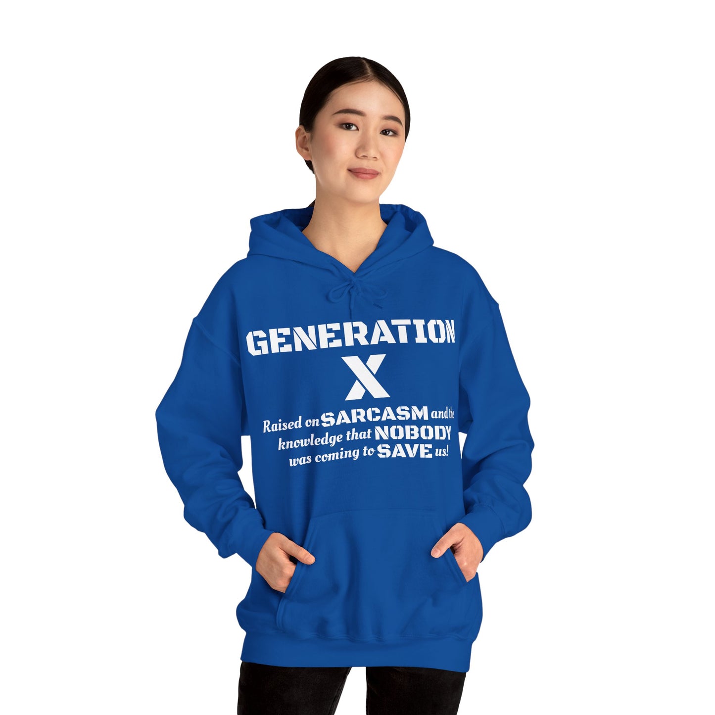 Generation X Hoodie – Raised on Sarcasm Hoodie Retro, Bold & Proud Gen X Shirt