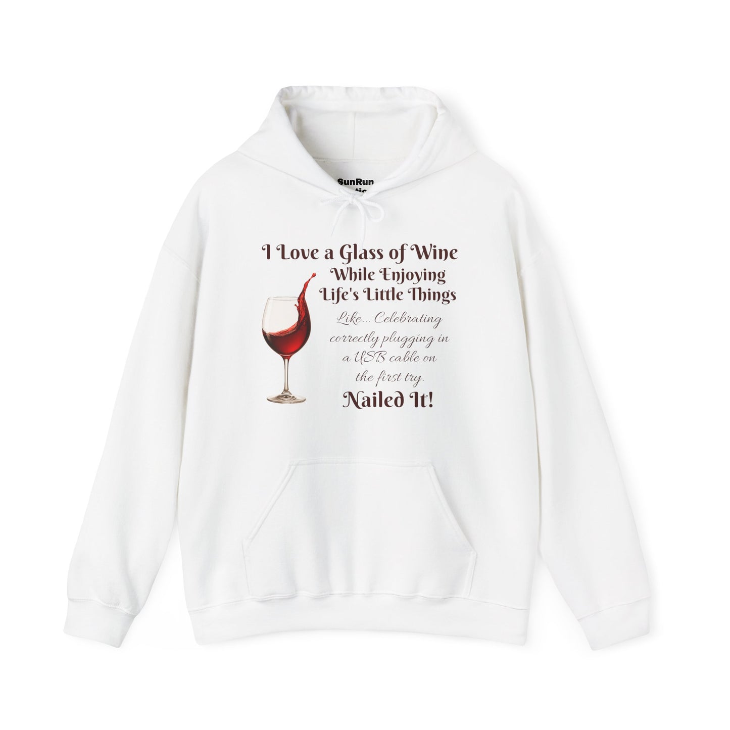 Wine Lover's Unisex Hoodie, Plugging in a USB Cable, Cozy Sweatshirt for Wine Lovers, Perfect Gift for Birthdays, Fall Fashion, and Everyday Comfort