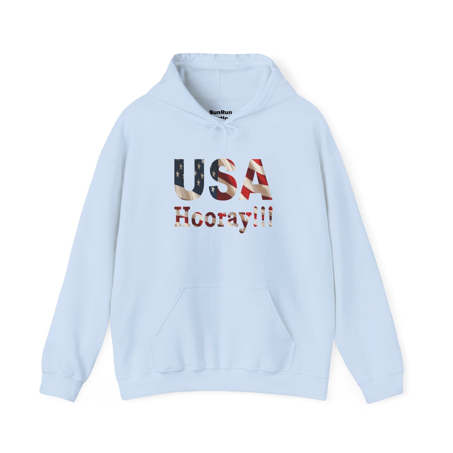 USA Hooray Hoodie – Patriotic American Flag Colors - Perfect for 4th of July & Everyday Pride Sweatshirt