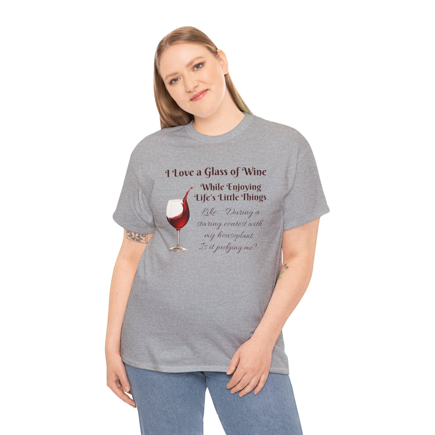 Judgmental Houseplant Wine Lovers T-Shirt - Funny Wine Shirt, Clever Tee for Wine Lovers with a Sense of Humor!