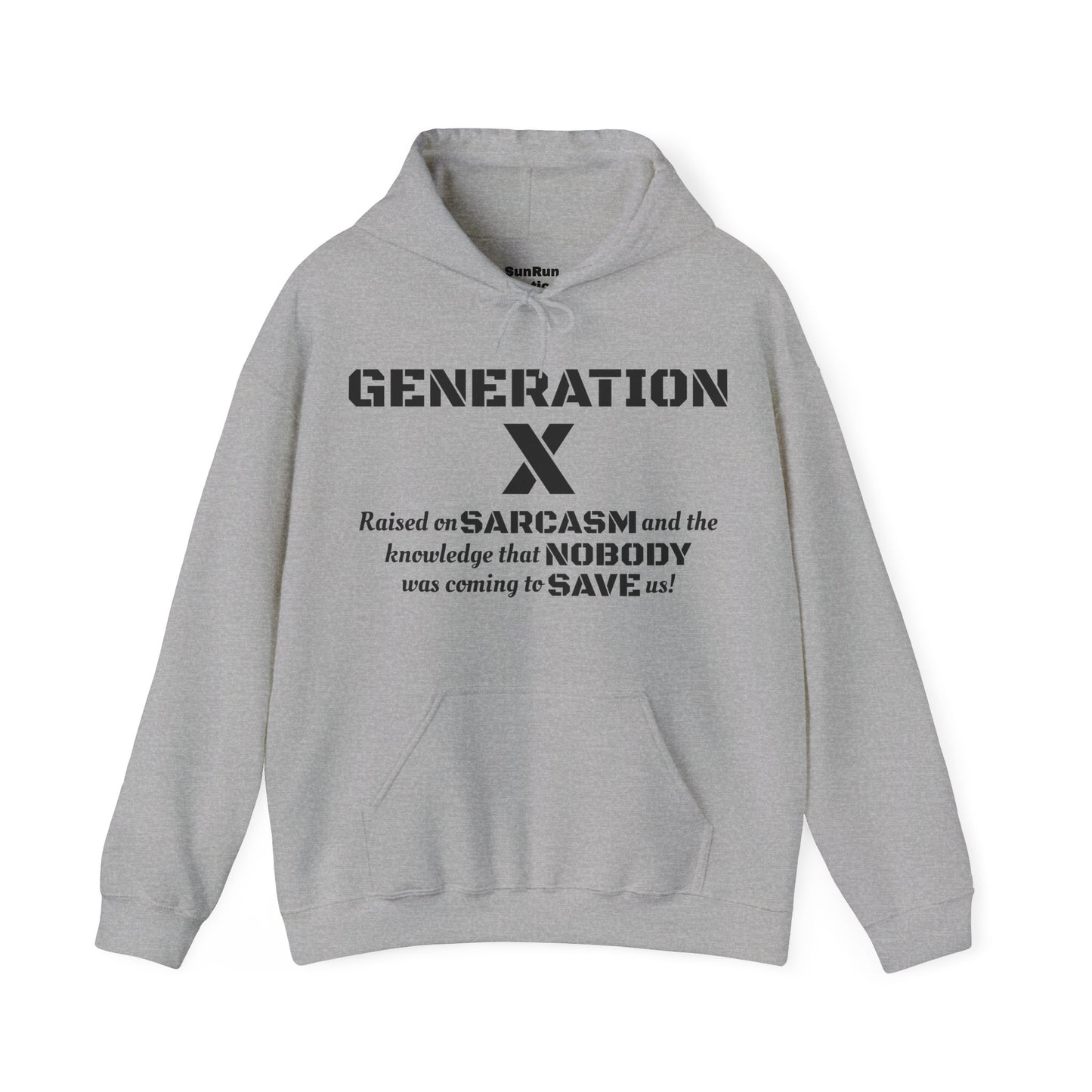 Generation X Hoodie – Raised on Sarcasm Hoodie Retro, Bold & Proud Gen X Shirt