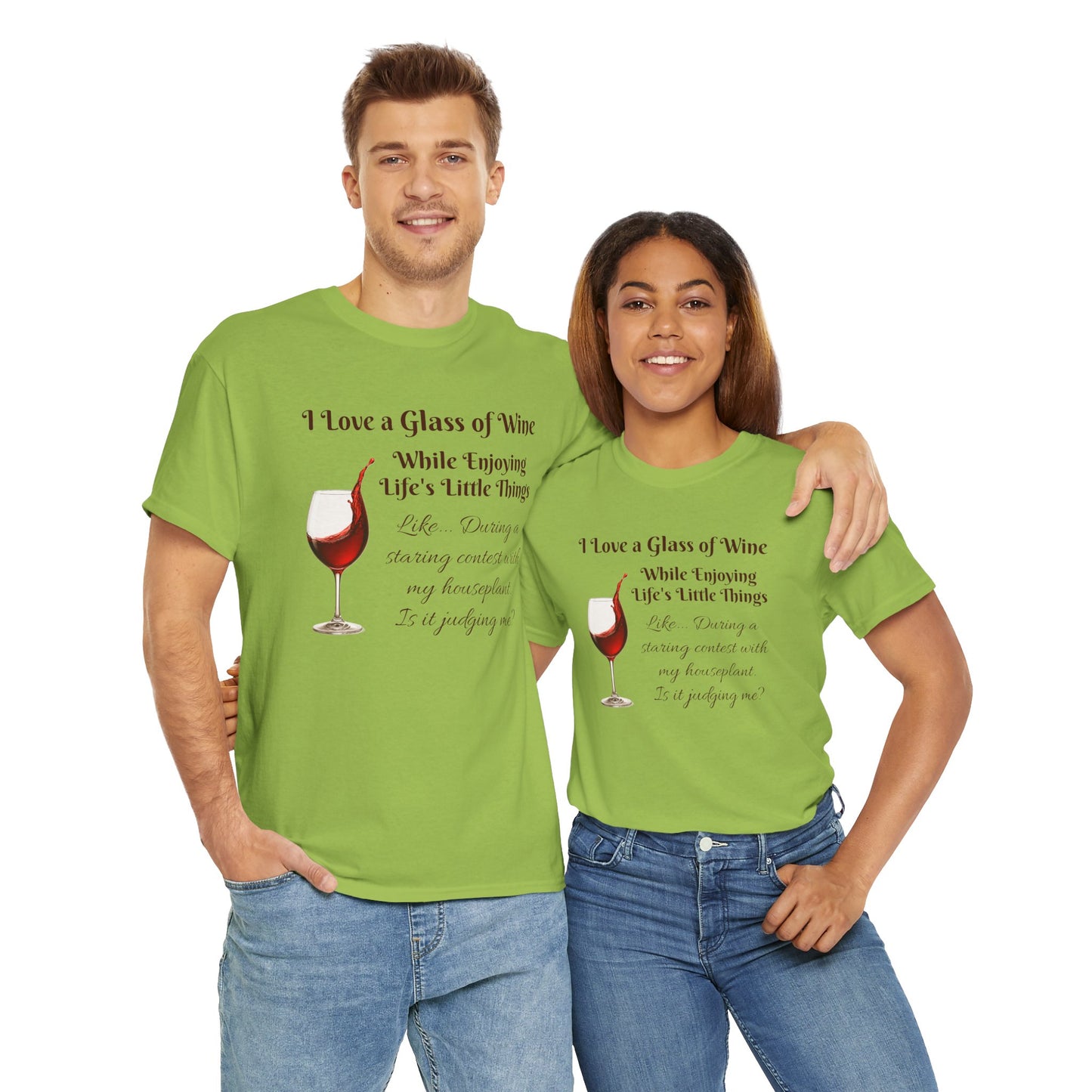 Judgmental Houseplant Wine Lovers T-Shirt - Funny Wine Shirt, Clever Tee for Wine Lovers with a Sense of Humor!