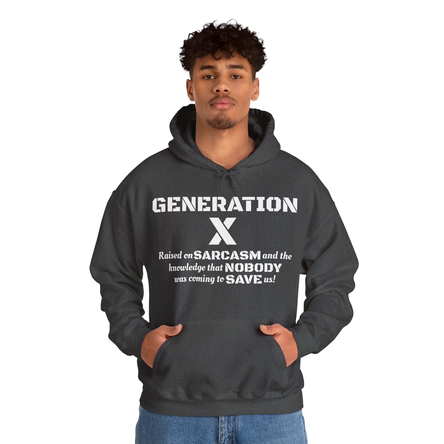 Generation X Hoodie – Raised on Sarcasm Hoodie Retro, Bold & Proud Gen X Shirt