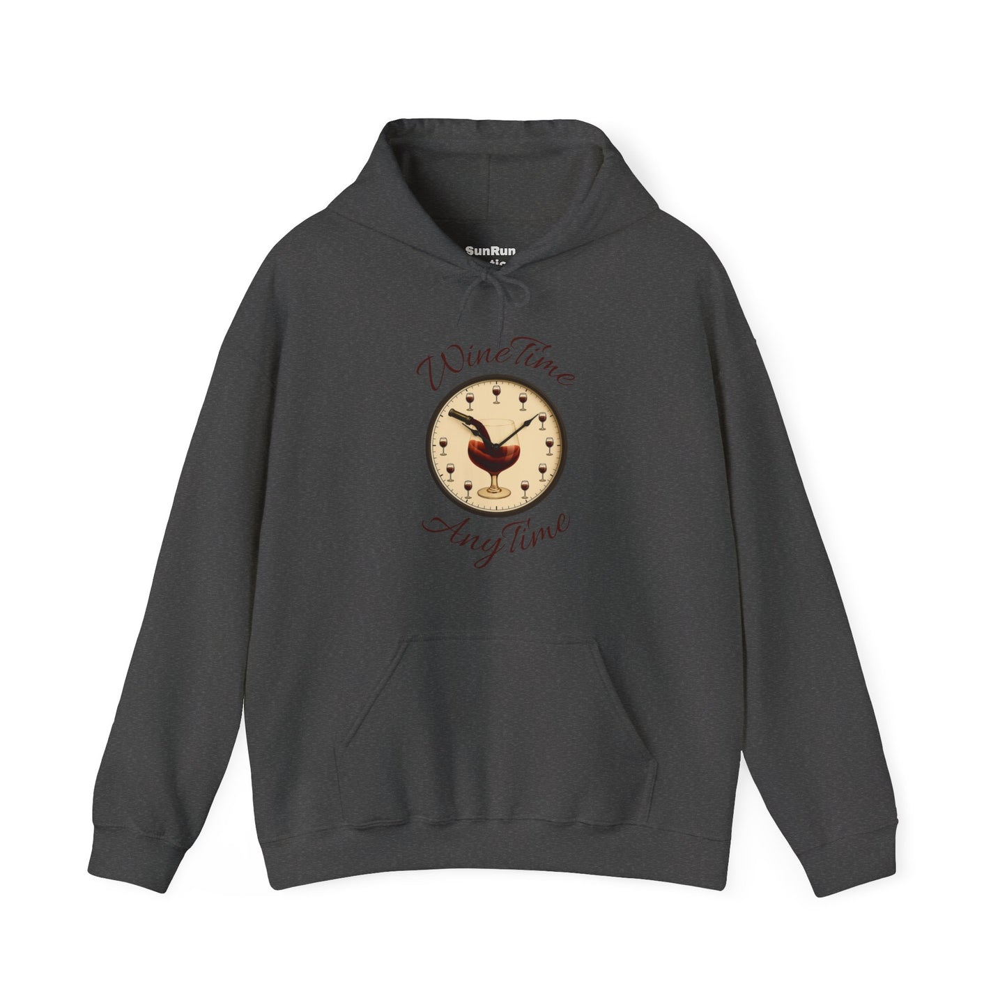 Wine Lover's Unisex Hoodie, Wine Time Anytime, Cozy Sweatshirt for Wine Lovers, Perfect Gift for Birthdays, Fall Fashion, and Everyday Comfort