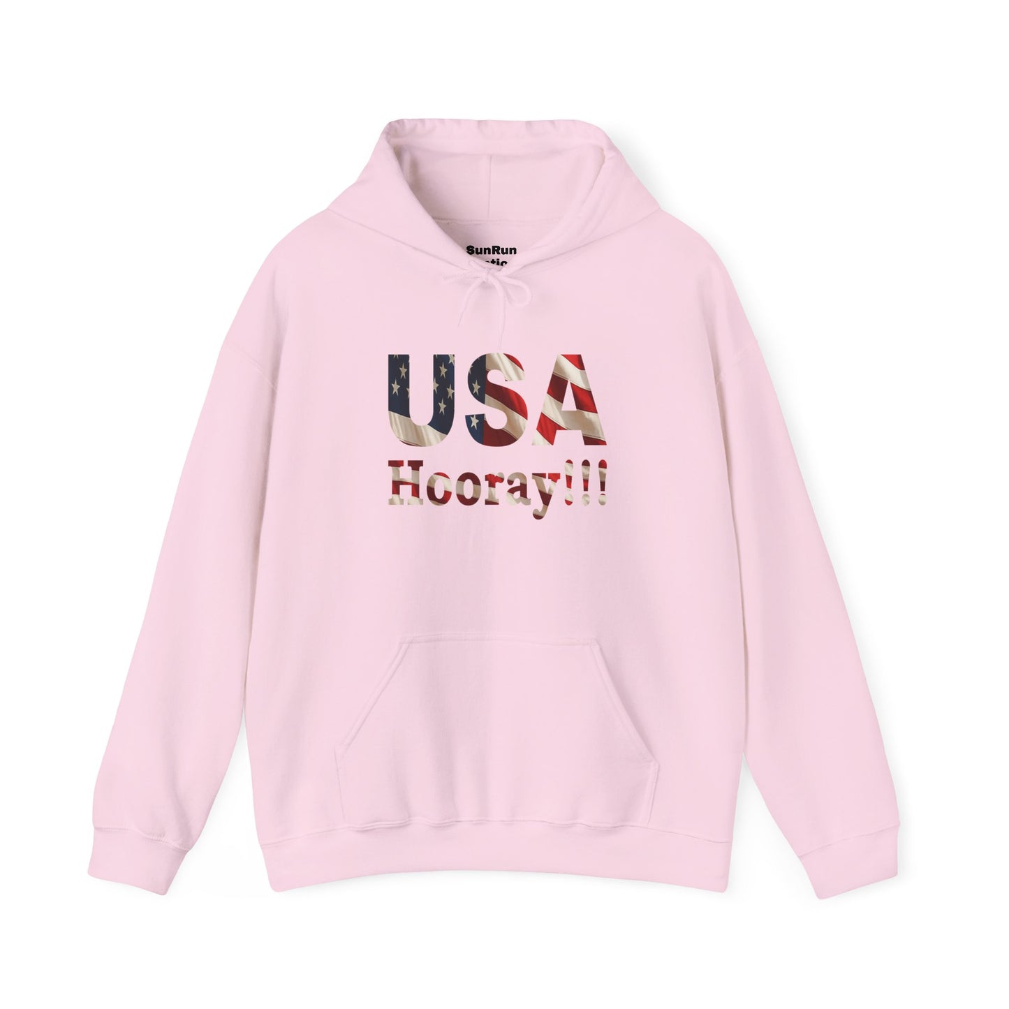 USA Hooray Hoodie – Patriotic American Flag Colors - Perfect for 4th of July & Everyday Pride Sweatshirt