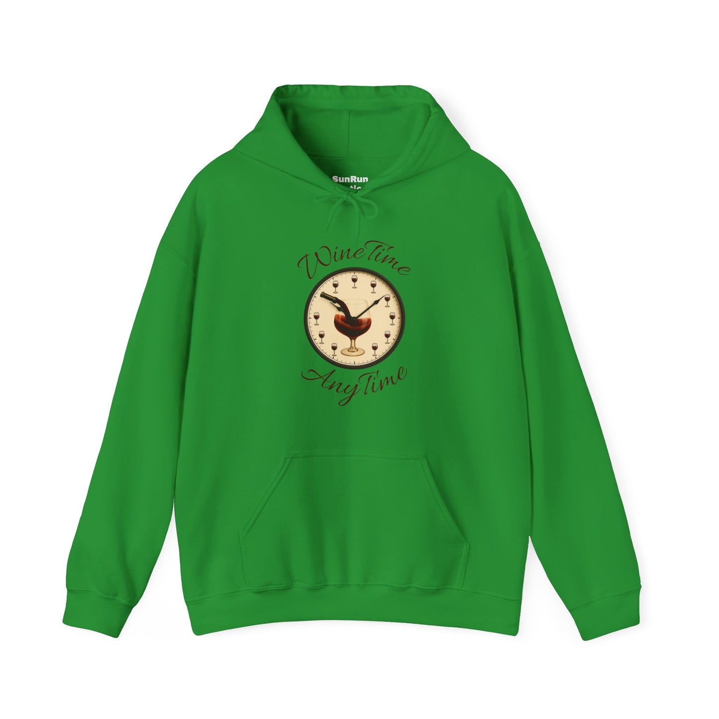 Wine Lover's Unisex Hoodie, Wine Time Anytime, Cozy Sweatshirt for Wine Lovers, Perfect Gift for Birthdays, Fall Fashion, and Everyday Comfort