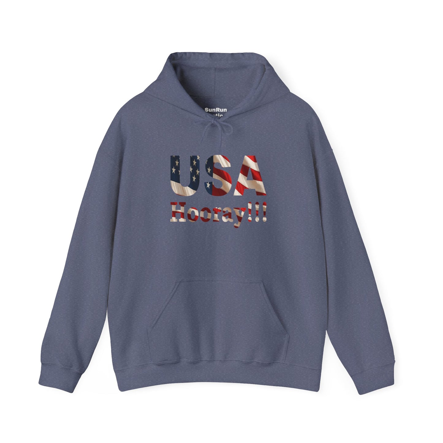USA Hooray Hoodie – Patriotic American Flag Colors - Perfect for 4th of July & Everyday Pride Sweatshirt