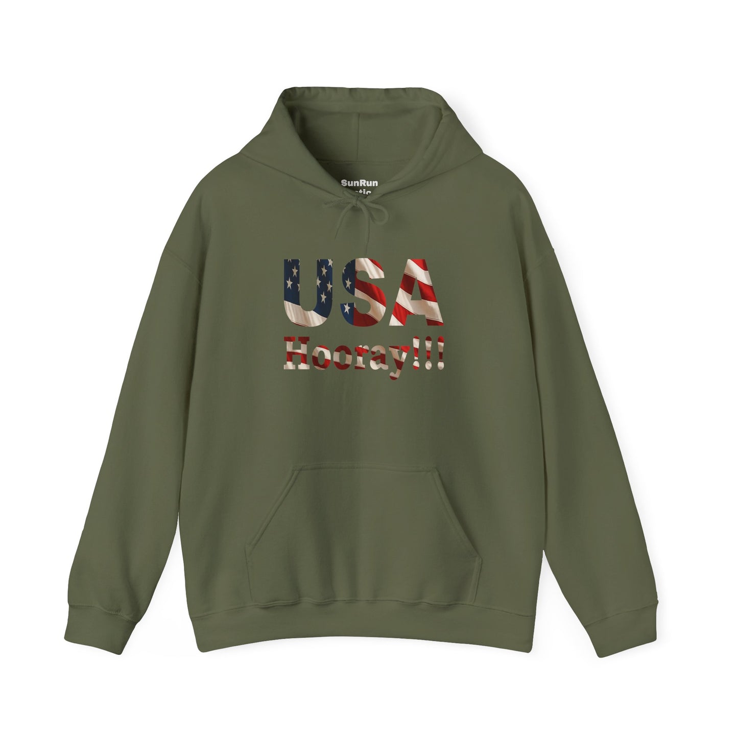 USA Hooray Hoodie – Patriotic American Flag Colors - Perfect for 4th of July & Everyday Pride Sweatshirt