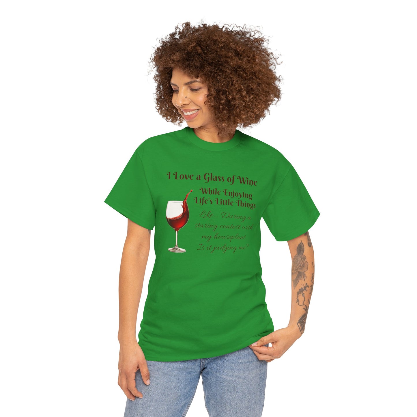 Judgmental Houseplant Wine Lovers T-Shirt - Funny Wine Shirt, Clever Tee for Wine Lovers with a Sense of Humor!
