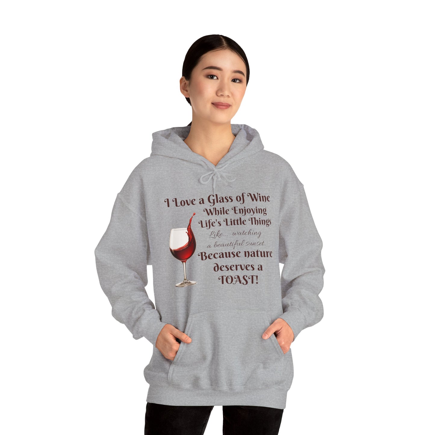 Wine Lover's Unisex Hoodie, Watching a Sunset, Cozy Sweatshirt for Wine Lovers, Perfect Gift for Birthdays, Fall Fashion, and Everyday Comfort
