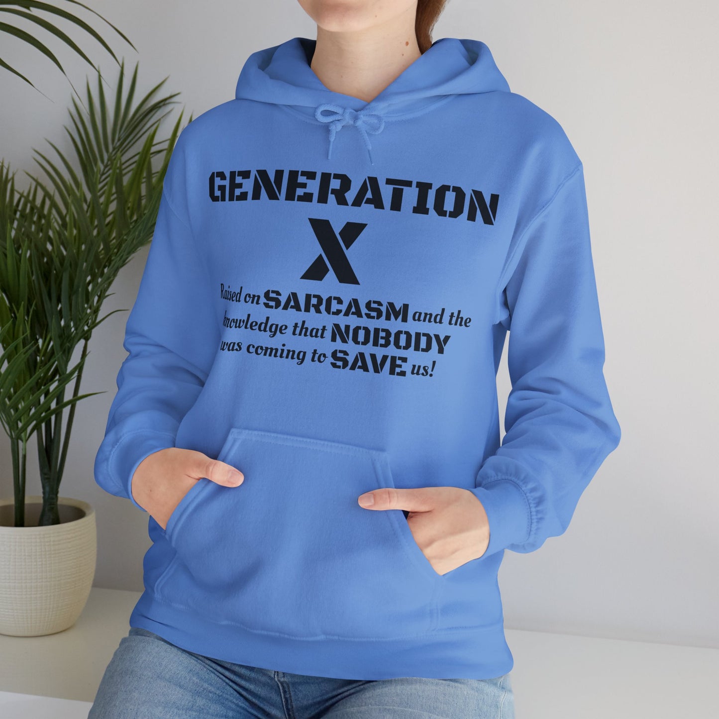 Generation X Hoodie – Raised on Sarcasm Hoodie Retro, Bold & Proud Gen X Shirt