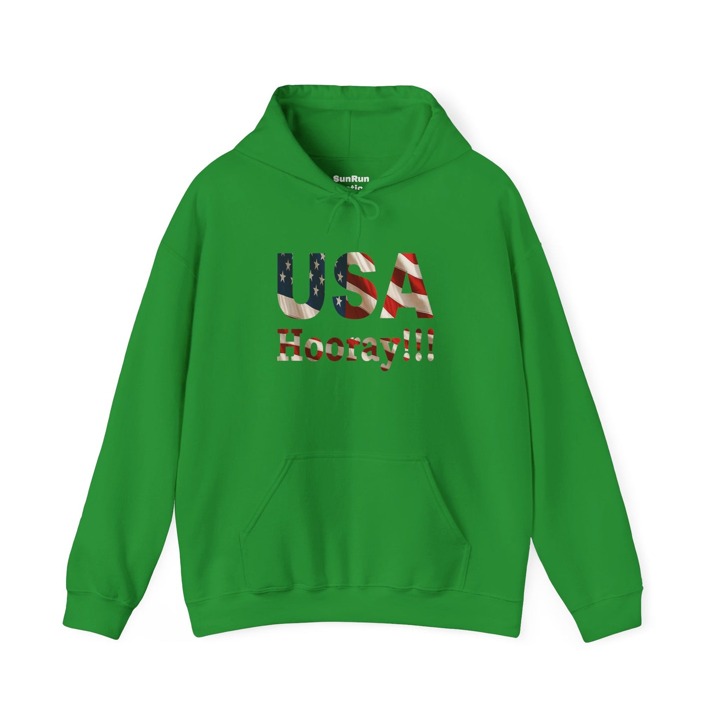 USA Hooray Hoodie – Patriotic American Flag Colors - Perfect for 4th of July & Everyday Pride Sweatshirt