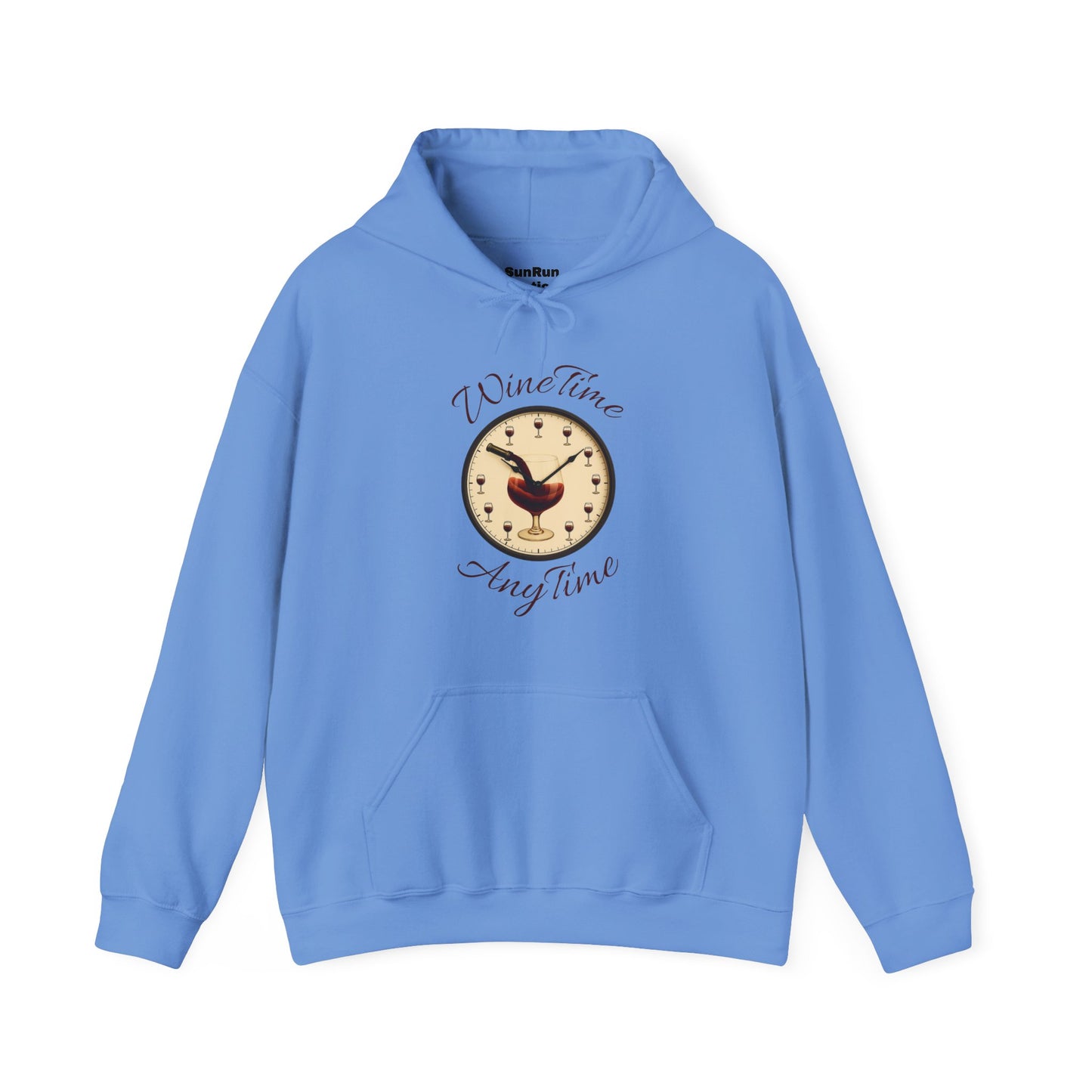 Wine Lover's Unisex Hoodie, Wine Time Anytime, Cozy Sweatshirt for Wine Lovers, Perfect Gift for Birthdays, Fall Fashion, and Everyday Comfort