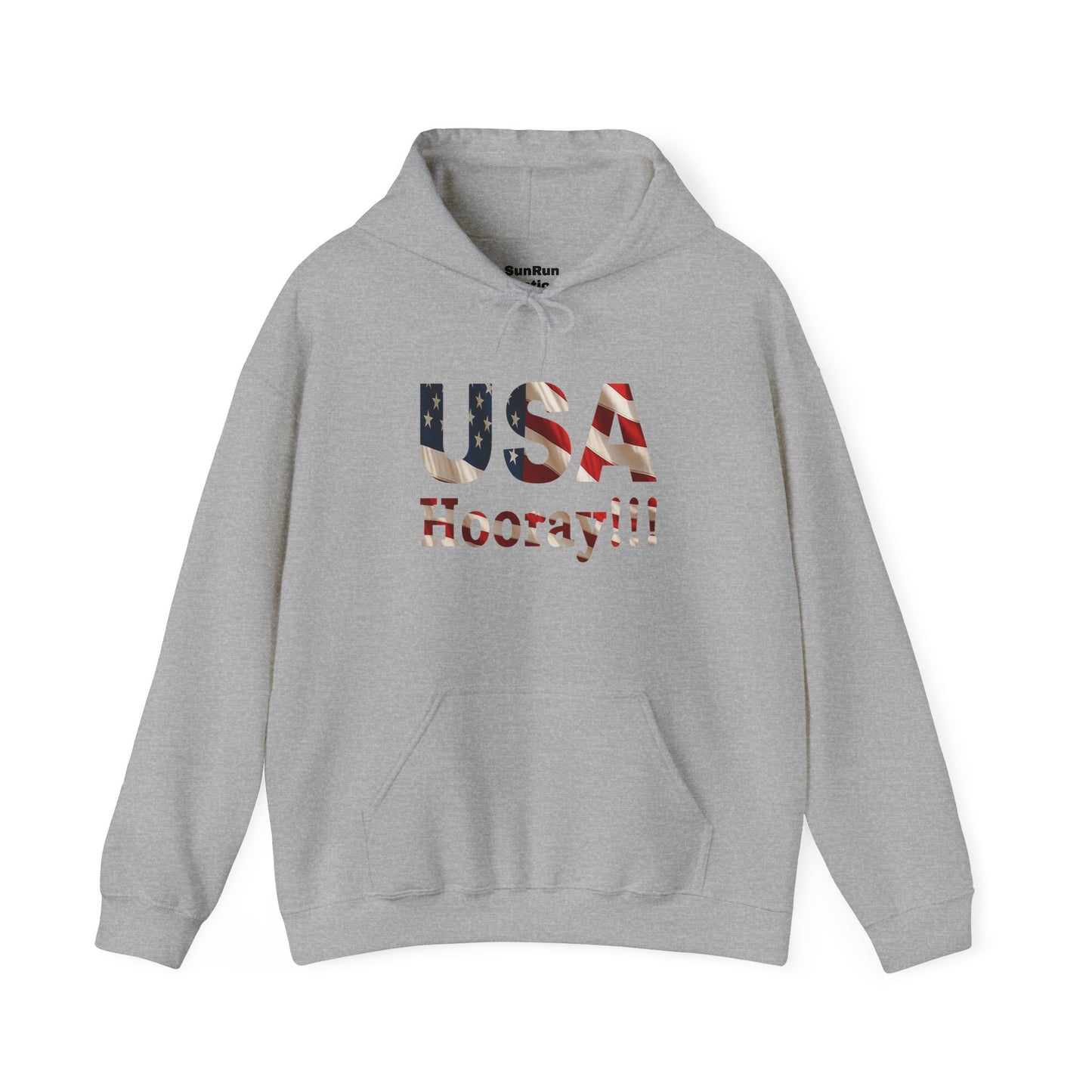 USA Hooray Hoodie – Patriotic American Flag Colors - Perfect for 4th of July & Everyday Pride Sweatshirt