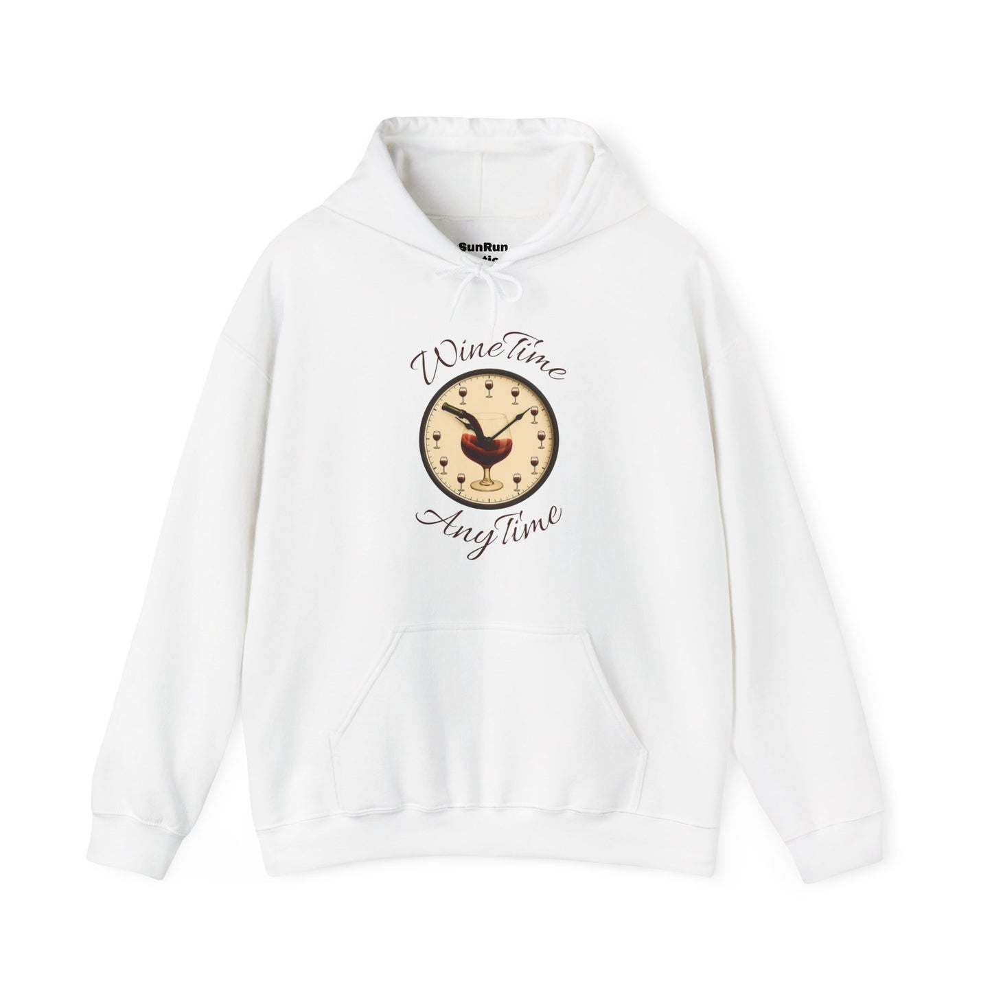 Wine Lover's Unisex Hoodie, Wine Time Anytime, Cozy Sweatshirt for Wine Lovers, Perfect Gift for Birthdays, Fall Fashion, and Everyday Comfort