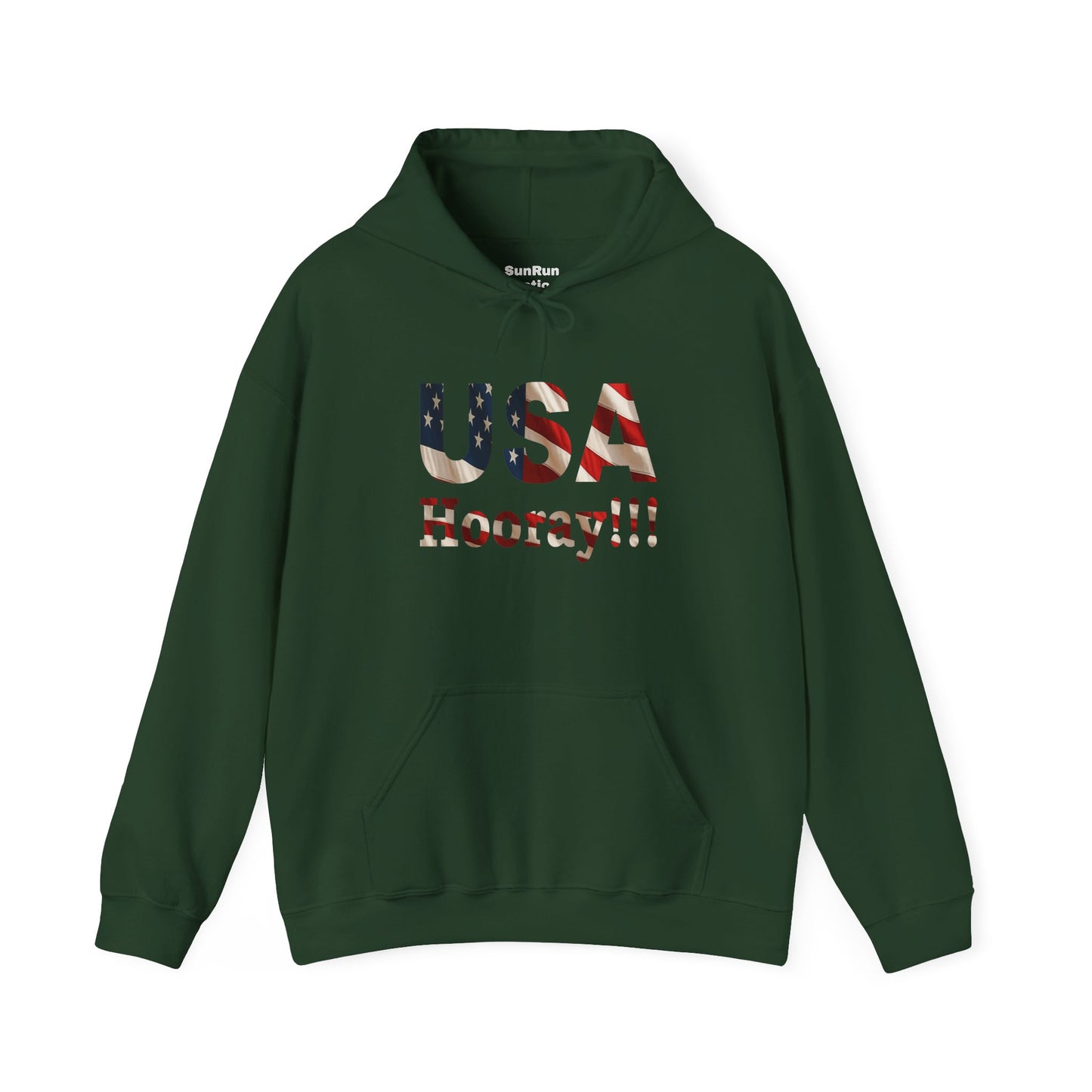 USA Hooray Hoodie – Patriotic American Flag Colors - Perfect for 4th of July & Everyday Pride Sweatshirt