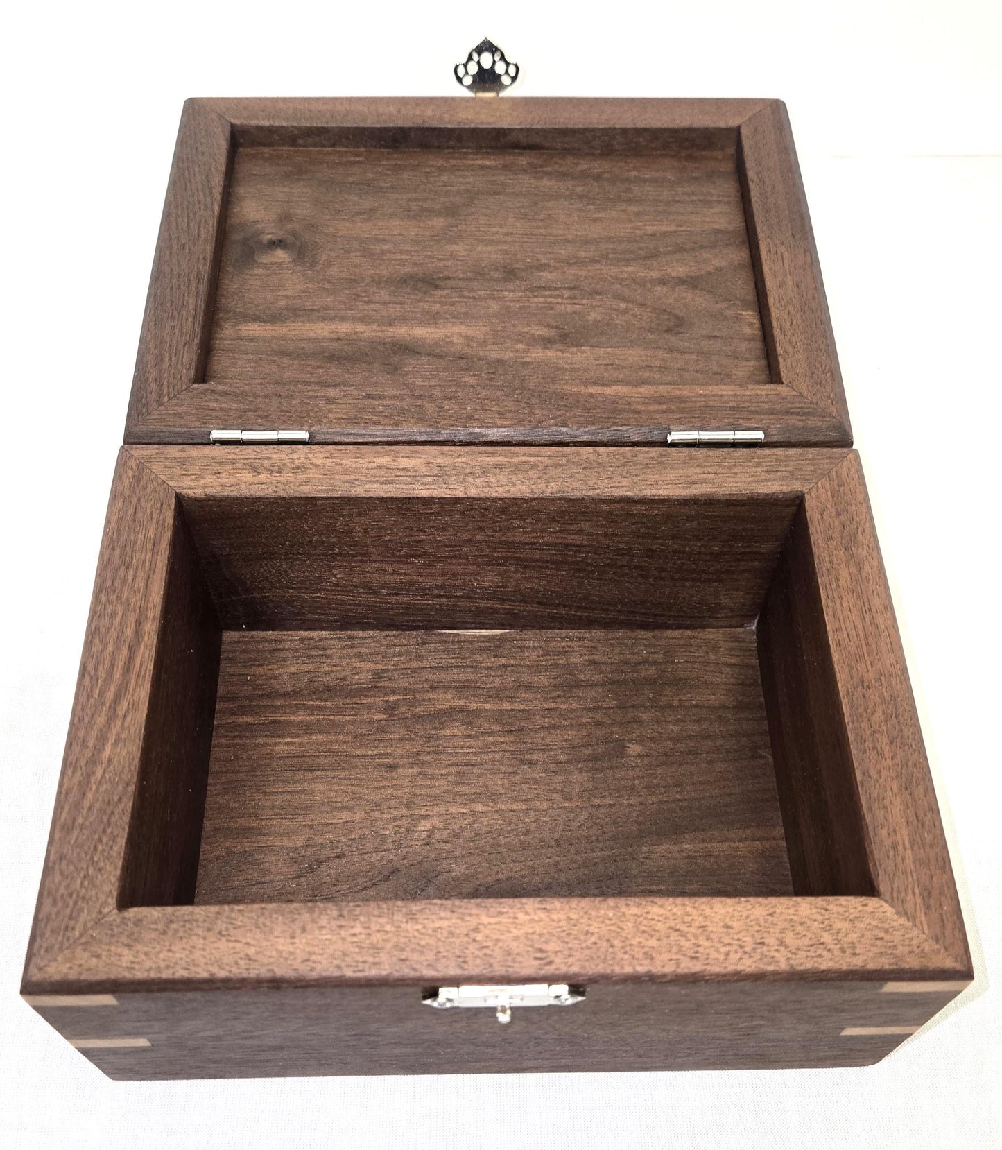Keepsake Box Handmade Walnut Wooden Keepsake Box with Black Horse Epoxy Inlay