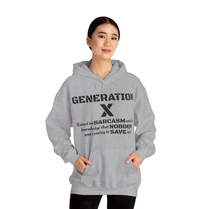 Generation X Hoodie – Raised on Sarcasm Hoodie Retro, Bold & Proud Gen X Shirt
