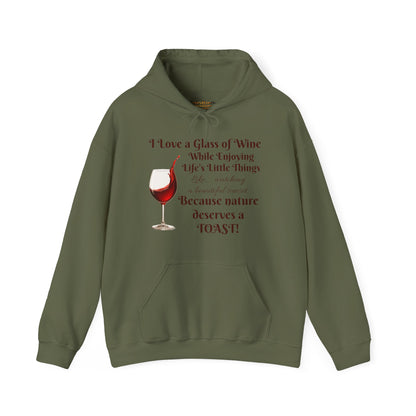 Wine Lover's Unisex Hoodie, Watching a Sunset, Cozy Sweatshirt for Wine Lovers, Perfect Gift for Birthdays, Fall Fashion, and Everyday Comfort