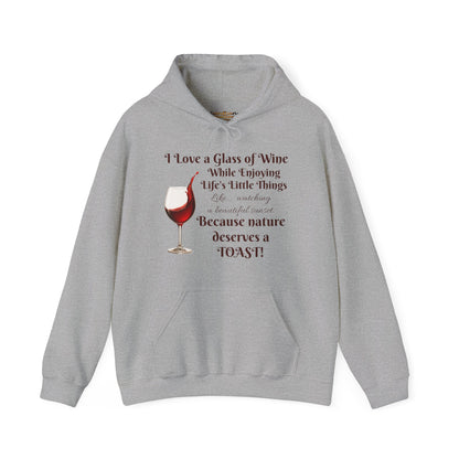 Wine Lover's Unisex Hoodie, Watching a Sunset, Cozy Sweatshirt for Wine Lovers, Perfect Gift for Birthdays, Fall Fashion, and Everyday Comfort