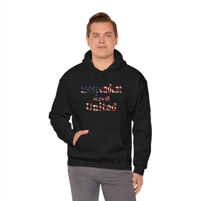 Independent and United Hoodie – Patriotic American Flag Shirt - Celebrate Strength & Unity American Pride Sweatshirt