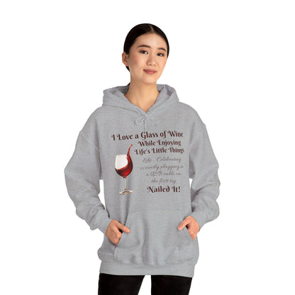 Wine Lover's Unisex Hoodie, Plugging in a USB Cable, Cozy Sweatshirt for Wine Lovers, Perfect Gift for Birthdays, Fall Fashion, and Everyday Comfort