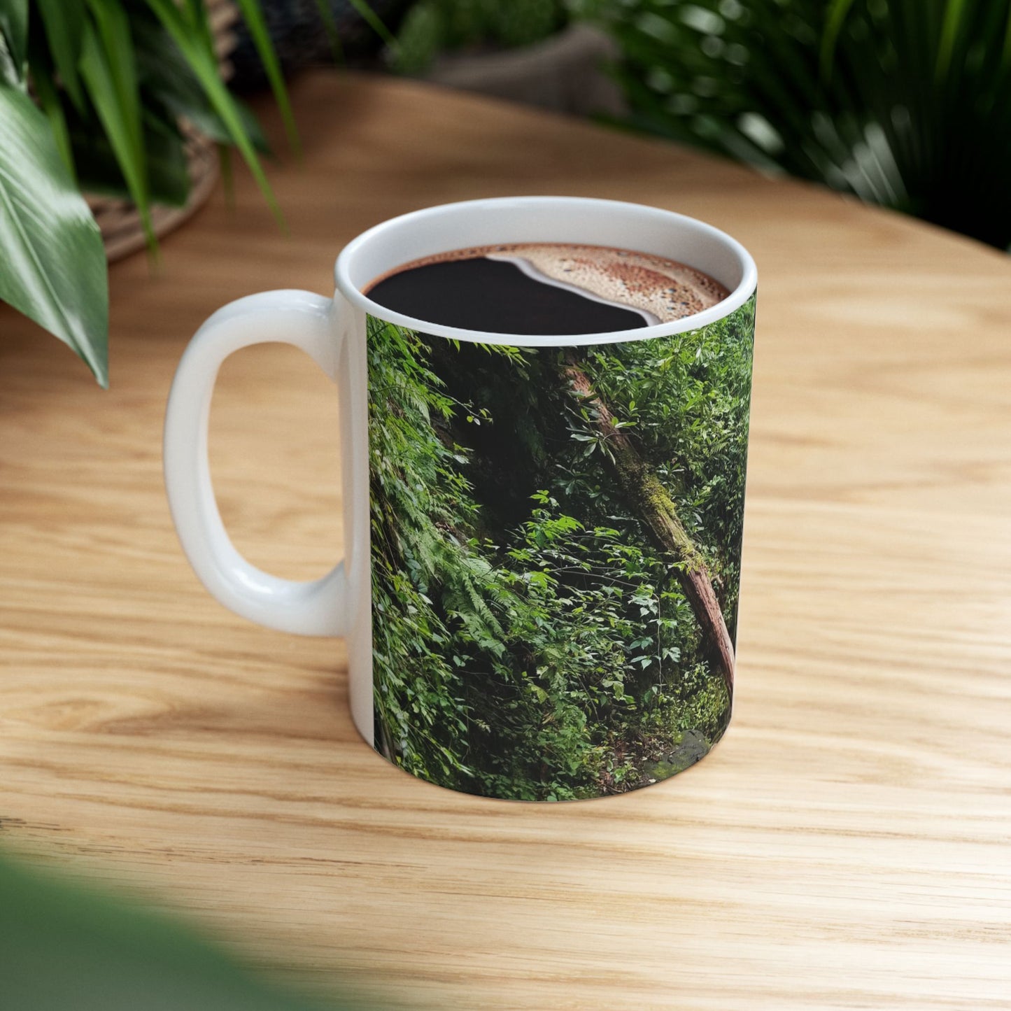 Nature-Inspired Ceramic Mug - Waterfall Design, 11oz Coffee Cup Tea Cup