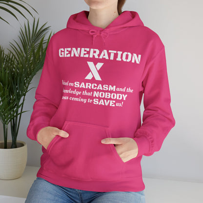 Generation X Hoodie – Raised on Sarcasm Hoodie Retro, Bold & Proud Gen X Shirt