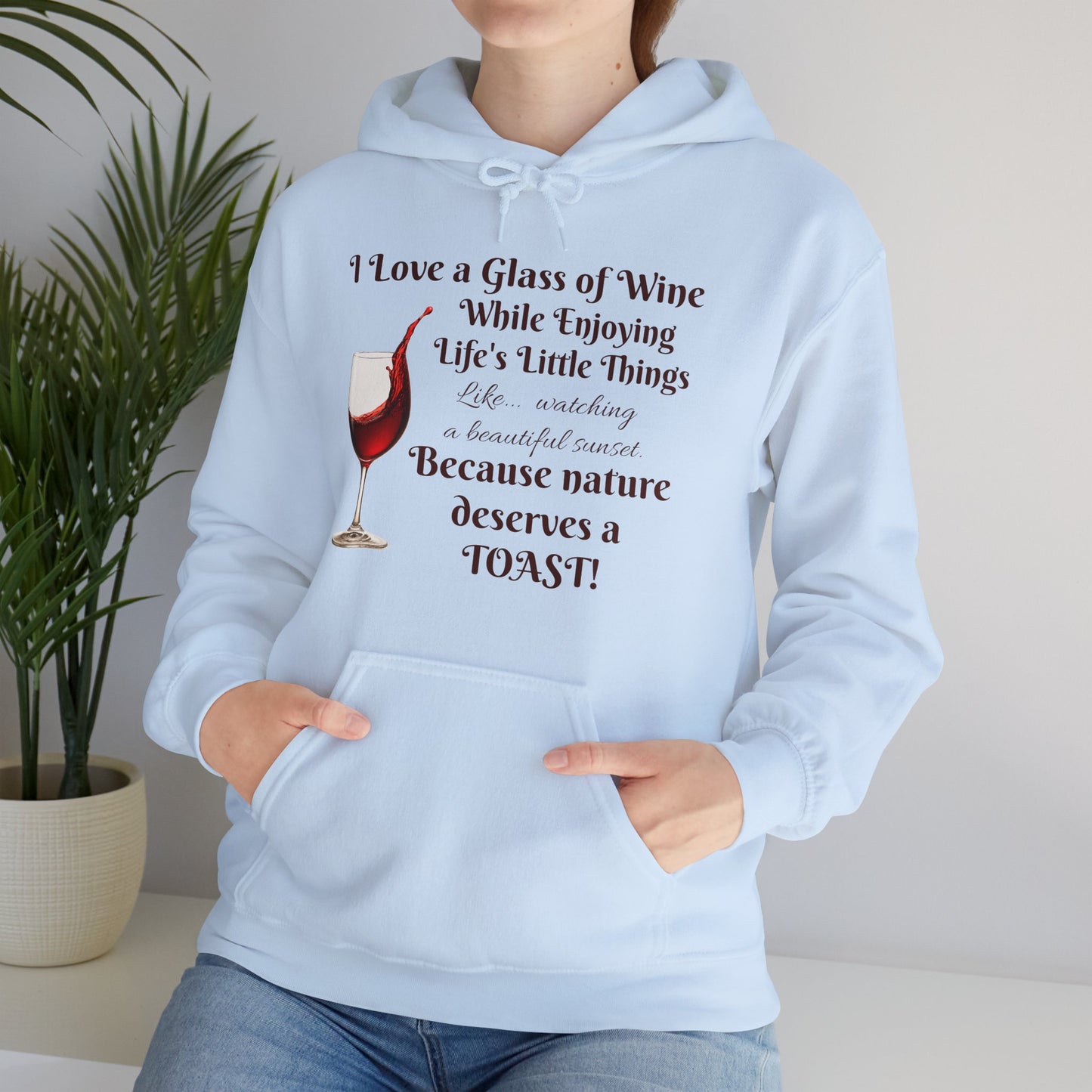 Wine Lover's Unisex Hoodie, Watching a Sunset, Cozy Sweatshirt for Wine Lovers, Perfect Gift for Birthdays, Fall Fashion, and Everyday Comfort