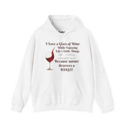 Wine Lover's Unisex Hoodie, Watching a Sunset, Cozy Sweatshirt for Wine Lovers, Perfect Gift for Birthdays, Fall Fashion, and Everyday Comfort