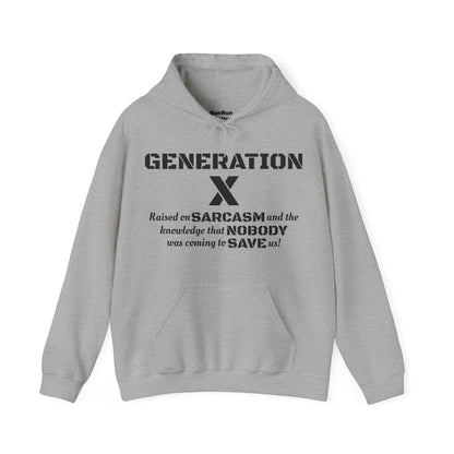 Generation X Hoodie – Raised on Sarcasm Hoodie Retro, Bold & Proud Gen X Shirt
