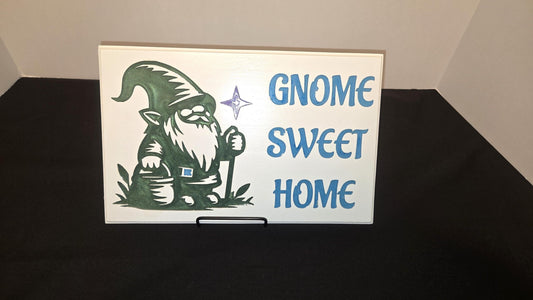 Gnome Wooden Wall Plaque or Sign/Decoration Gnome Sweet Home
