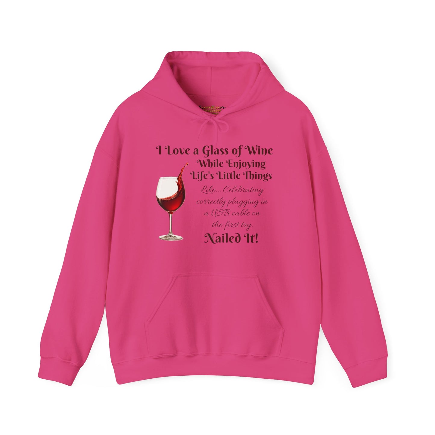 Wine Lover's Unisex Hoodie, Plugging in a USB Cable, Cozy Sweatshirt for Wine Lovers, Perfect Gift for Birthdays, Fall Fashion, and Everyday Comfort