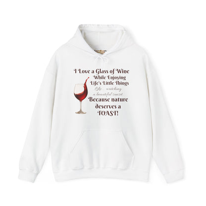 Wine Lover's Unisex Hoodie, Watching a Sunset, Cozy Sweatshirt for Wine Lovers, Perfect Gift for Birthdays, Fall Fashion, and Everyday Comfort