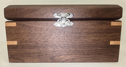Keepsake Box Handmade Walnut Wooden Keepsake Box with Black Horse Epoxy Inlay