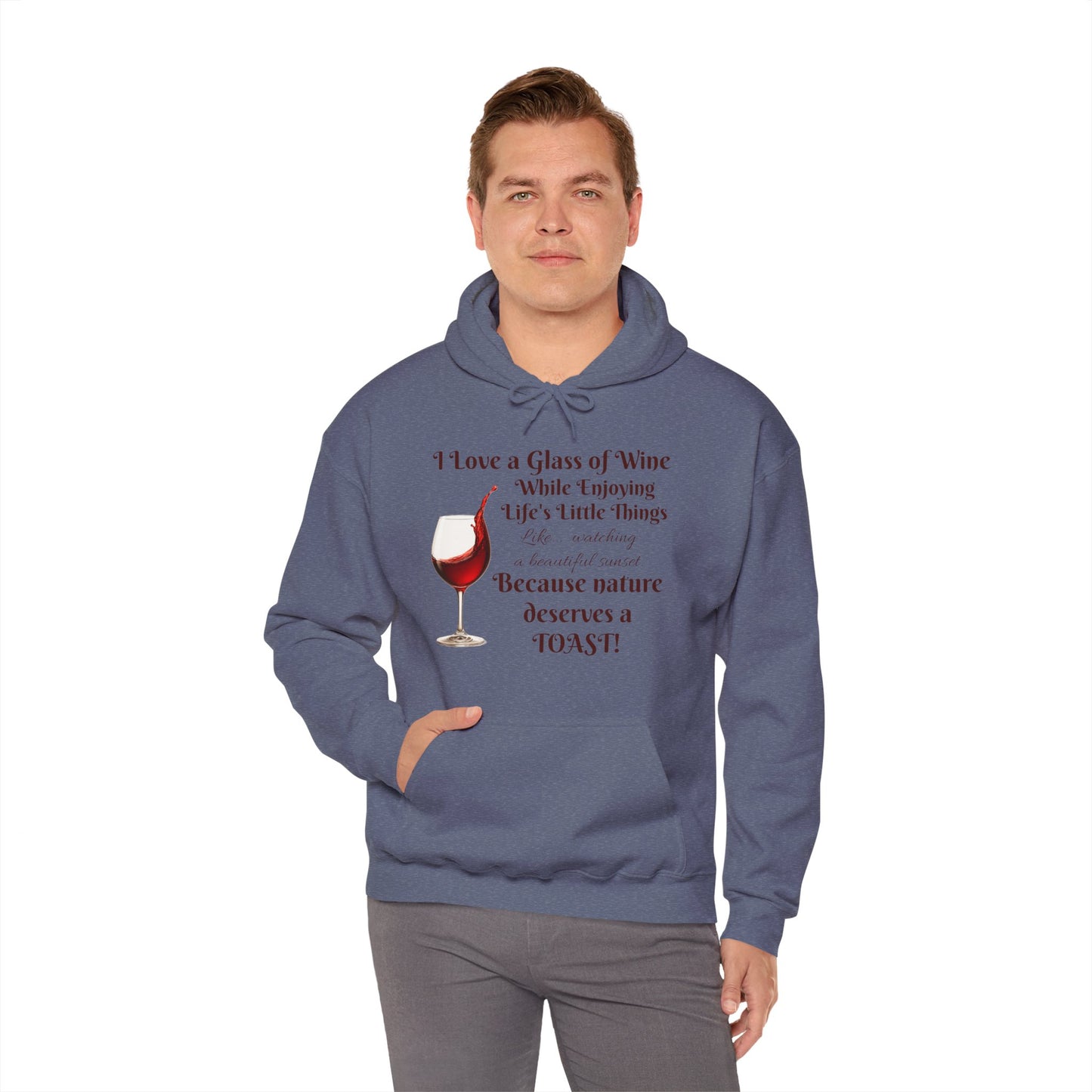 Wine Lover's Unisex Hoodie, Watching a Sunset, Cozy Sweatshirt for Wine Lovers, Perfect Gift for Birthdays, Fall Fashion, and Everyday Comfort