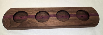 Table Centerpiece/Candle/Small Vase Holder Handmade from Solid Walnut and Purple Heart Wood