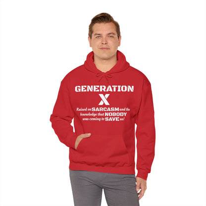 Generation X Hoodie – Raised on Sarcasm Hoodie Retro, Bold & Proud Gen X Shirt