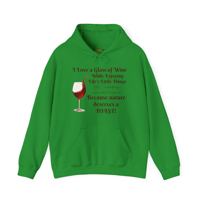 Wine Lover's Unisex Hoodie, Watching a Sunset, Cozy Sweatshirt for Wine Lovers, Perfect Gift for Birthdays, Fall Fashion, and Everyday Comfort