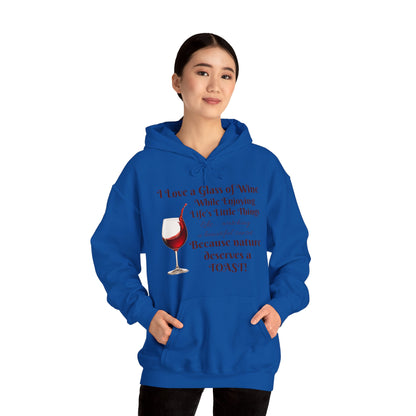Wine Lover's Unisex Hoodie, Watching a Sunset, Cozy Sweatshirt for Wine Lovers, Perfect Gift for Birthdays, Fall Fashion, and Everyday Comfort